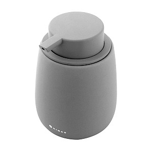 Soap dispenser, plastic pump Ceramic dispenser for liquid soap dark gray matte. Volume 425 ml. Soft-touch Surface.