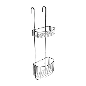 Chrome Hanging wire shelf 2 tiers CHROME Wire shelf with two baskets for hanging on the shower panel.