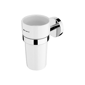 Chrome Cup holder Cup holder. Ceramic cup.
