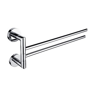 Chrome Swivel arm towel holder, 41 cm. Swivel arm towel holder with two arms.