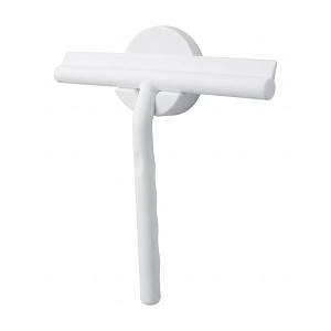 White Shower squeegee with magnetic hook, white, UN 3012MA-05 Metal wiper, silicone surface.