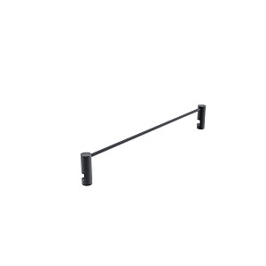 Black Rail for shelf, 25 cm Rail for shelf 25 cm. Height of rail 3,5 cm. Maximal thickness of glass 8 mm.
