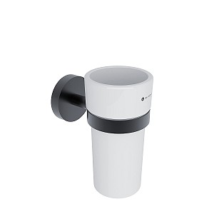 Black Toothbrush cup holder Cup holder. Ceramic cup.