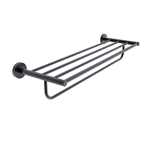Black Towel shelf, 65 cm. Towel shelf with grab bar for hanging towels.