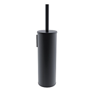 Black Toilet brush holder All-metal toilet brush holder, free standing or it can be hung. Robust design with pull-out container.