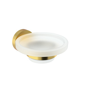Brushed gold Soap dish Frosted glass soap dish.