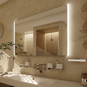 Aluminium LED  mirror 800x700 Illuminated bathroom LED mirror. Output 21 W, temperature 6500 K. 1512 Lumens.