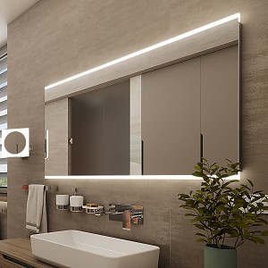 Aluminium LED  mirror 1000x700 Illuminated bathroom LED mirror. Output 29 W, temperature 6500 K. 2088 Lumens.