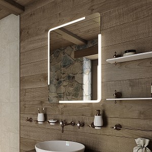 Aluminium LED  mirror 600x800 Illuminated bathroom LED mirror. Output 32 W, temperature 6500 K. 2304 Lumens.