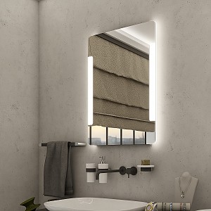 Aluminium LED mirror 600x800 with touch sensor Illuminated bathroom LED mirror. Possibility of setting color temperature from 3000 to 6500 K. Output 15 W. 1080 Lumens.