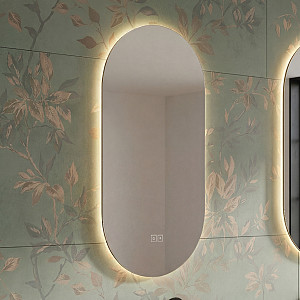 Nimco oválné LED zrcadlo s podsvícením, stmívač, 40 x 80 ZP 52002LVX