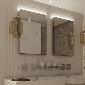 Aluminium LED  mirror 400x600 Illuminated bathroom LED mirror. Output 6 W, temperature 6500 K. 432 Lumens.