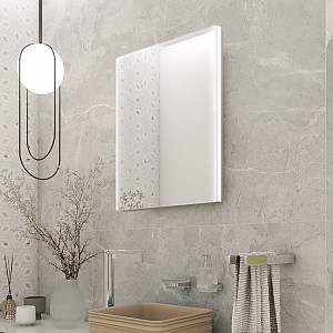 Aluminium LED  mirror 400x600 Illuminated bathroom LED mirror. Output 18 W, temperature 6500 K. 1296 Lumens.