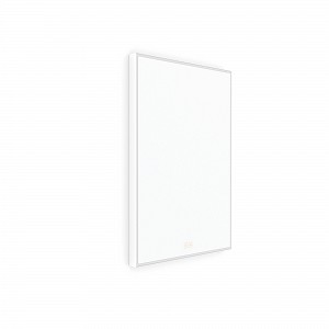 Bílé zrcadlo do koupelny 50x70 s osvětlením ze stran, dva dotykové spínače