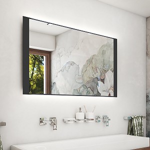 Black Black LED mirror 800x600 with touch sensor Illuminated bathroom LED mirror. Output 23 W. Possibility of setting color temperature 3000 - 6500 K. 1656 Lumen.