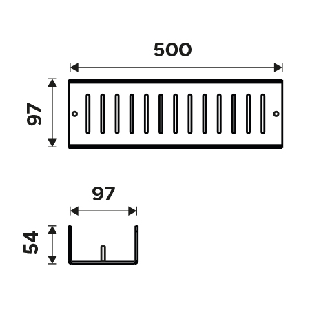 Black shower shelf 50 cm