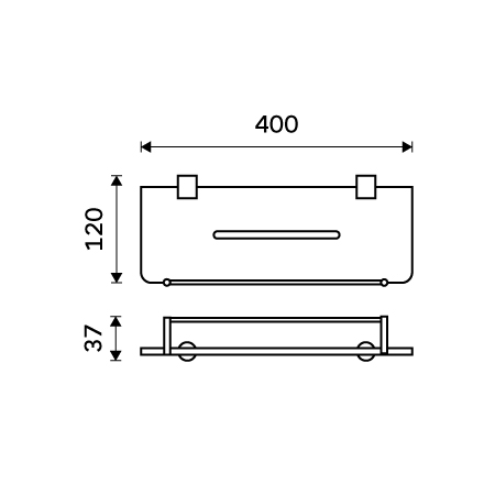 Shelf IXI with playpen, 40 cm