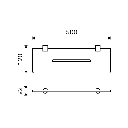 Shelf IXI, 50 cm