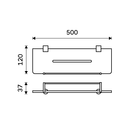 Shelf IXI with playpen, 50 cm