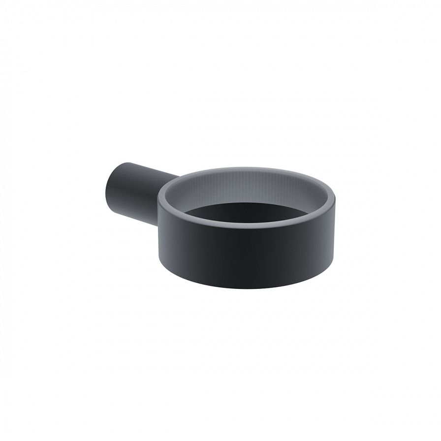Black holder for soap dispenser, cup and soap dish