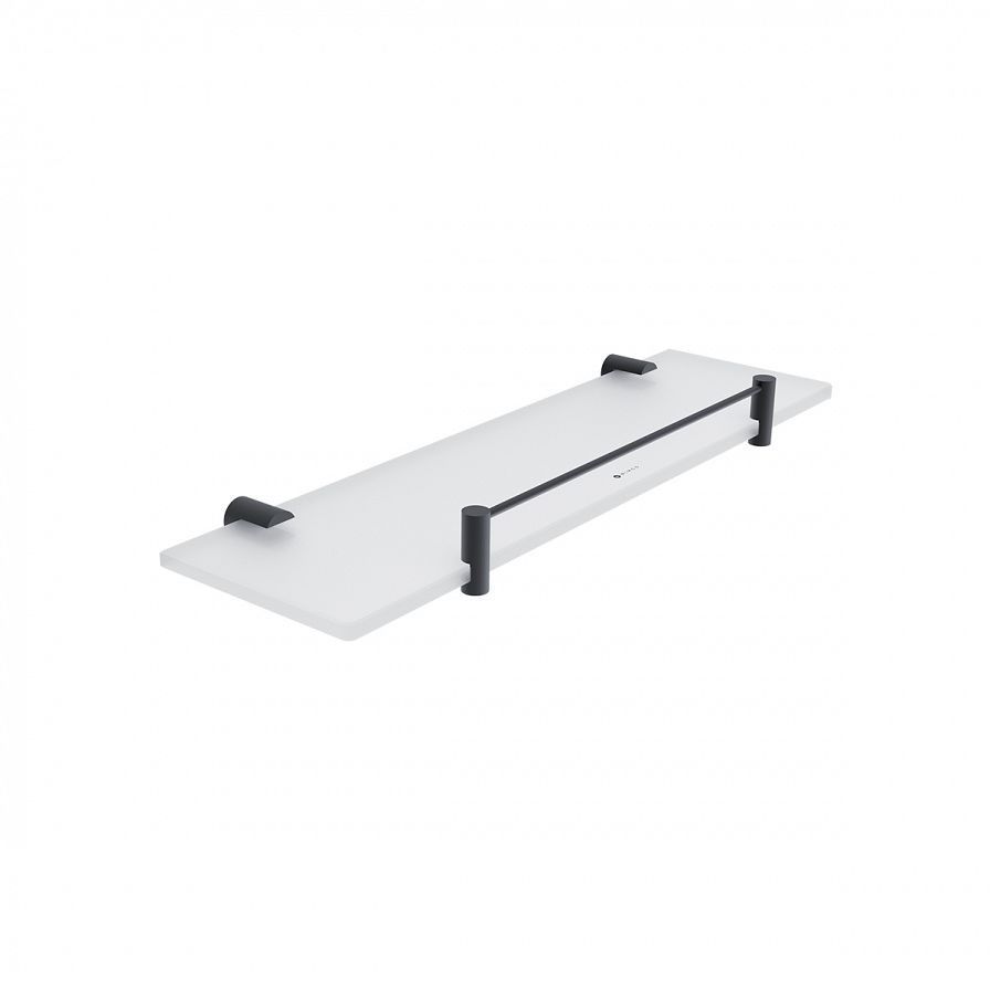 Black shelf with rail, 40 cm