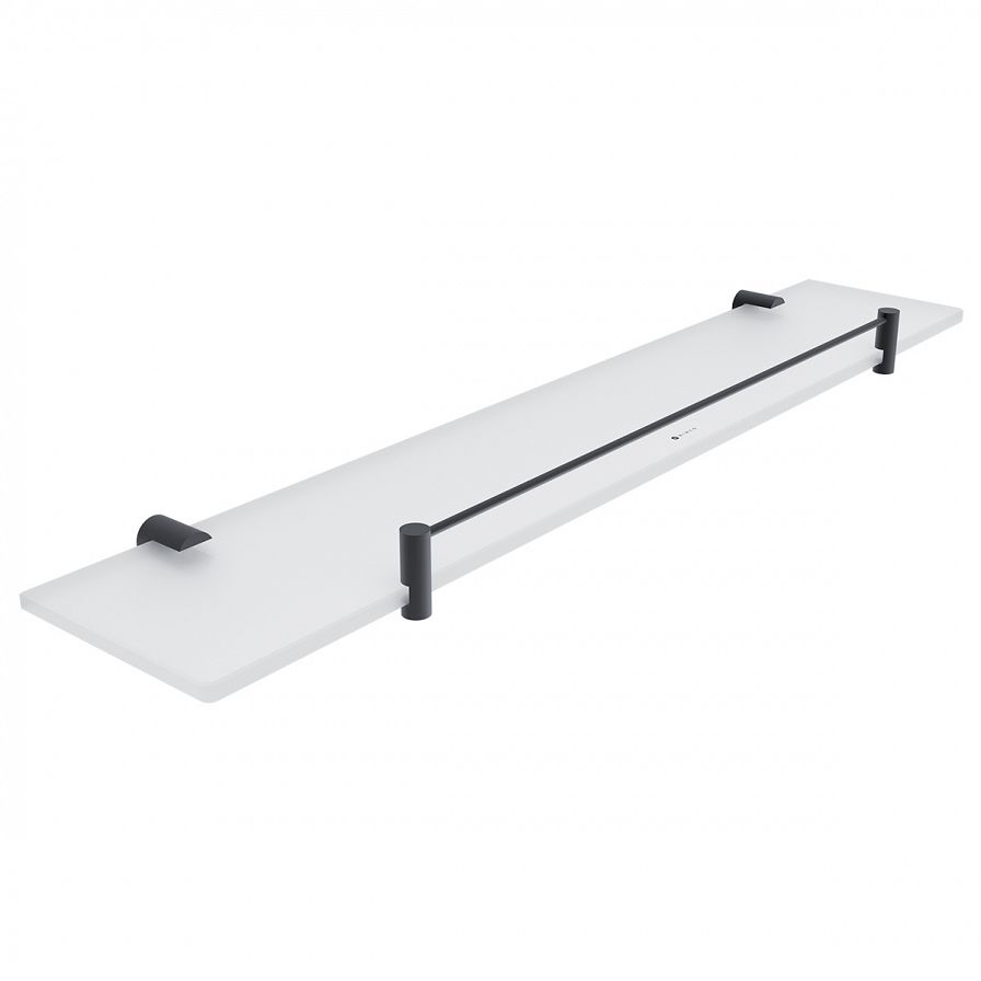Black shelf with rail, 60 cm