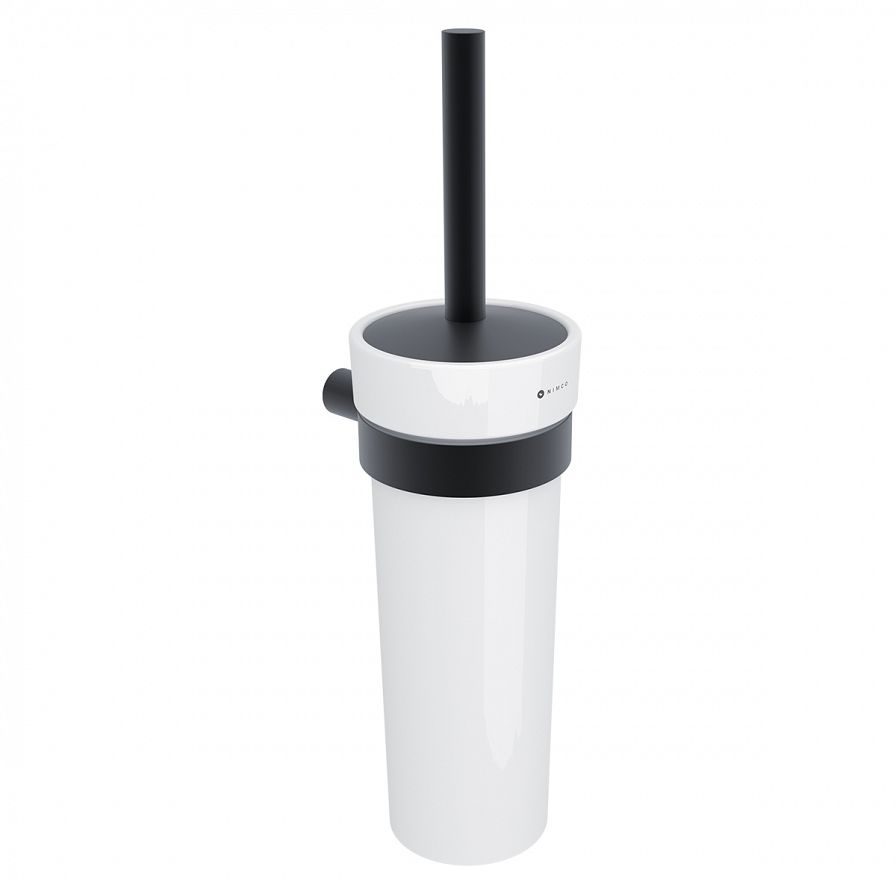 Black toilet brush holder