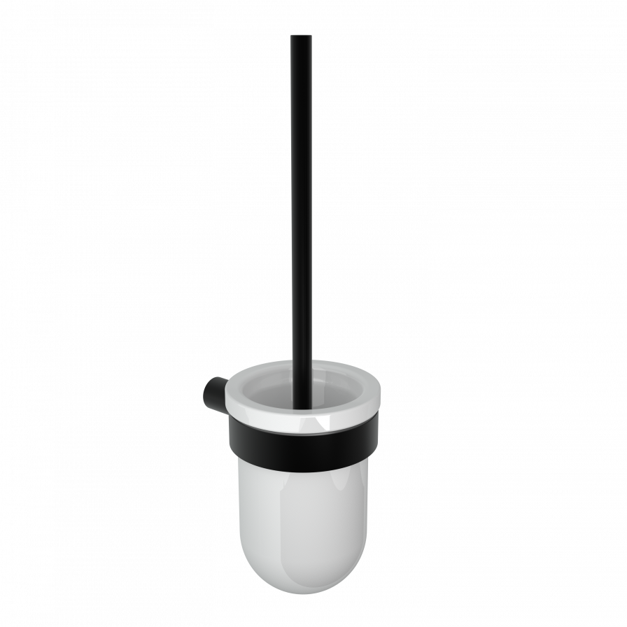 Black toilet brush holder