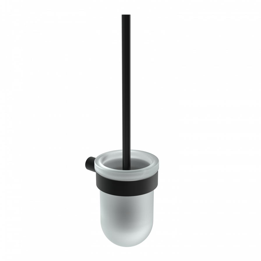 Black toilet brush holder