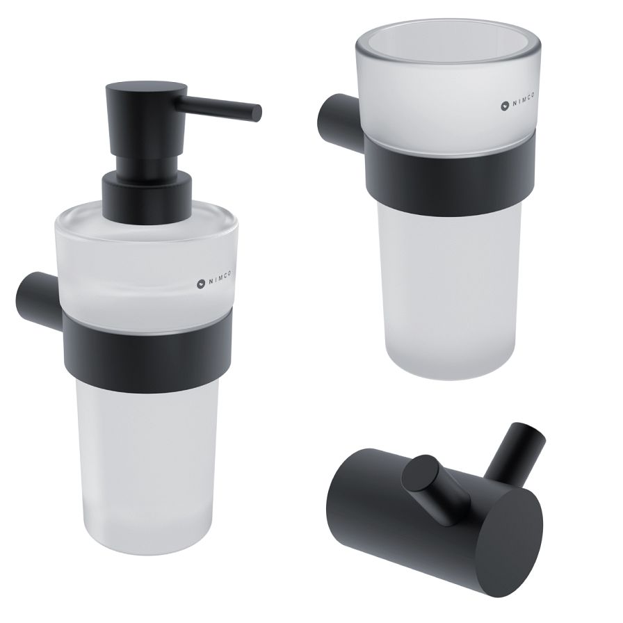 Bathroom set, glass containers