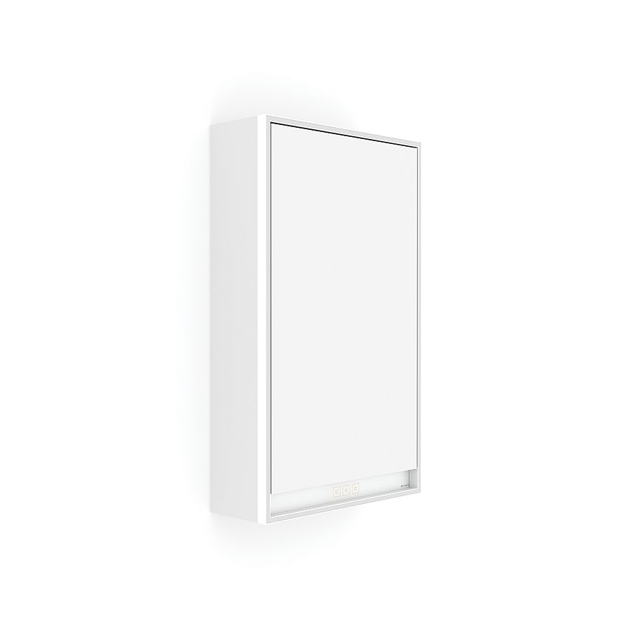 Bílá LED podsvícená zrcadlová skříňka 400 levá.