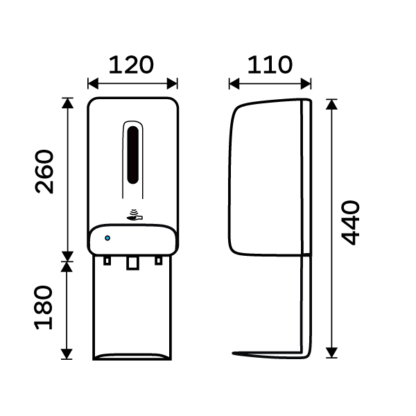 Bezdotykový zásobník dezinfekčního gelu nebo tekutého mýdla