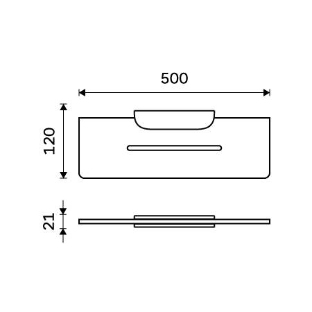 Shelf IXI, 50 cm