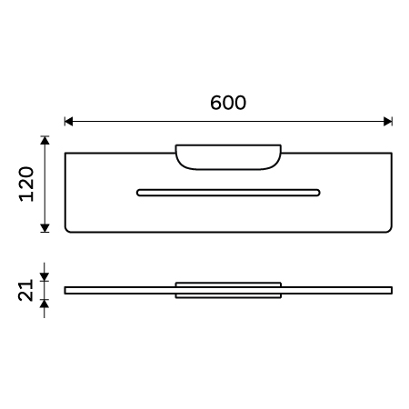 Shelf IXI, 60 cm