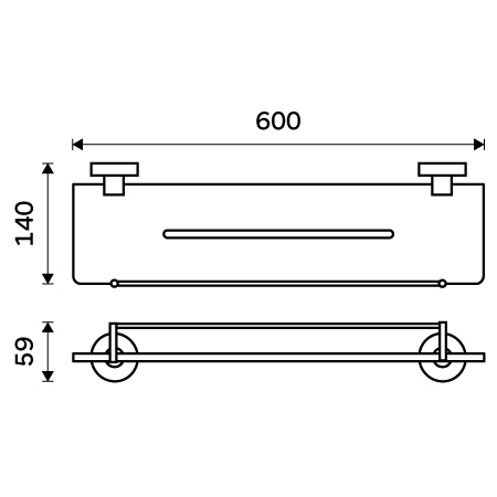 Shelf IXI with playpen, 60 cm