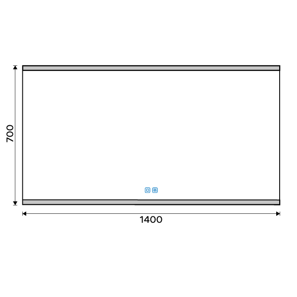 LED zrcadlo 1400x700 se dvěma dotykovými senzory