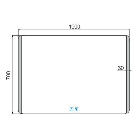 LED mirror 1000x700 with two touch sensor