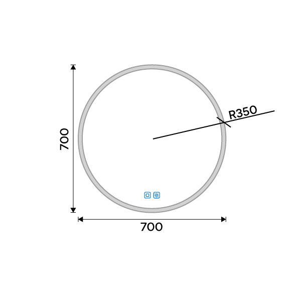 ROUND LED mirror dia. 700 with two touch sensor