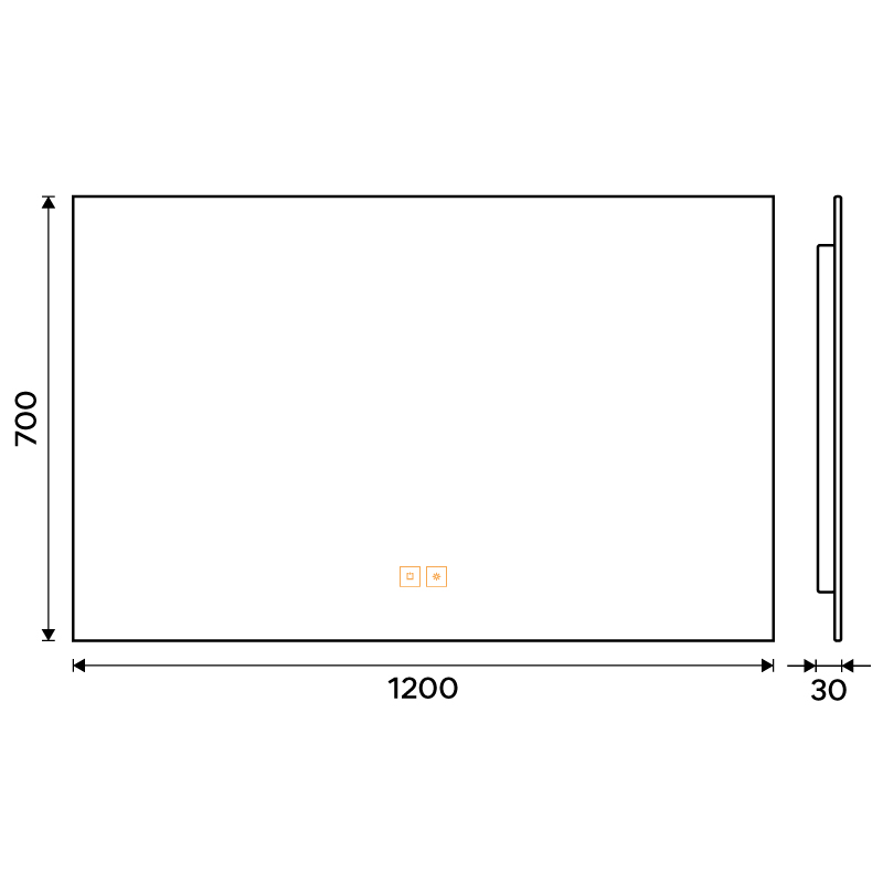 LED zrcadlo s podsvícením, 120 x 70, dotykový senzor