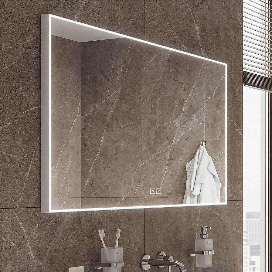 Bílé LED zrcadlo 100 x 70, dotykový senzor