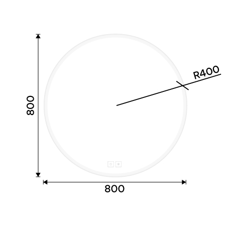 Bílé kulaté LED zrcadlo pr. 800 se dvěma dotykovými senzory